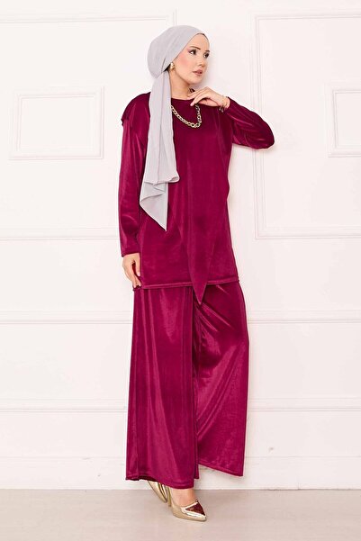 EBRUTESETTÜR Velvet Suit with Asymmetrical Detail on the Front