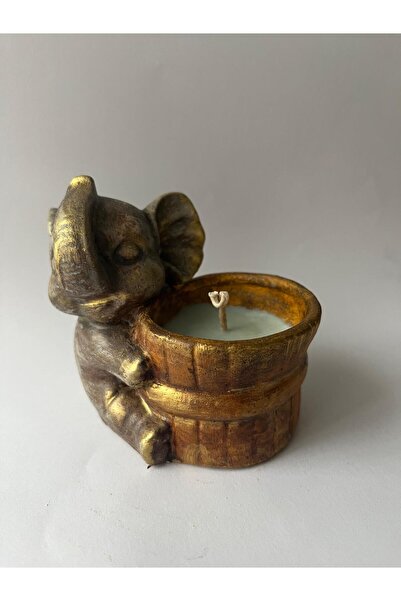 Euforico Vintage Fil Figürlü Dekoratif Mum – El Boyaması, Bronz Detaylı