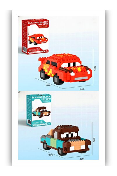 DEK Bricks Cars Filmi Karakterleri Koleksiyonluk 2’li Yapı Blok–Lightning McQueen Mater Figürleri