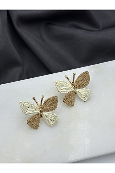 Unzilee Coffee Shades Butterfly Figured Design Summer Concept Earrings