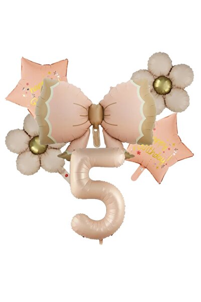 DÜVENCİ TİCARET papatya fiyonk yıldız folyo doğum günü yaş balon 6 lı set