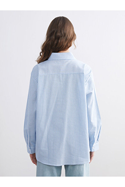 LC Waikiki Çizgili Oversize Kadın Gömlek Tunik