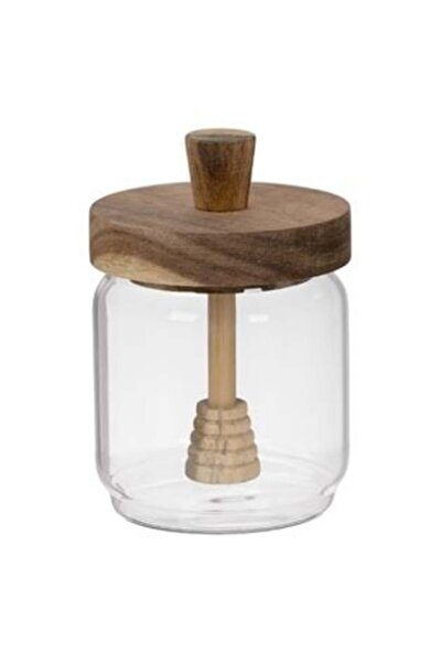 OEM Glass Jar with Wooden Lid & Honey Spoon 450 ml