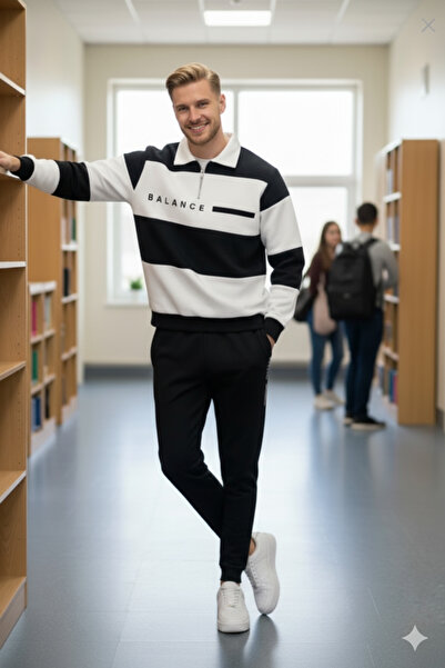 dwnwear Single 3-Thread Winter Polo Neck Bottom Top Set Combination – Unisex Tracksuit Set