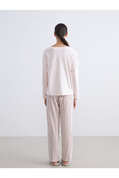 LC Waikiki Peak Yeni Sezon Bisiklet Yaka Ayı Baskılı Kadın Pijama Takımı