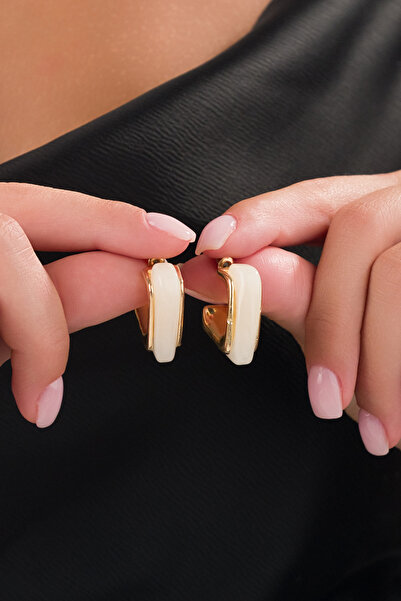 elushcollection Gold Renkli Taş Küpe