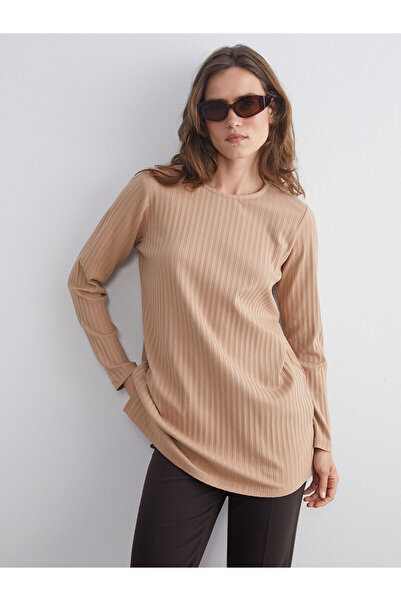 LC Waikiki Hilfa New Season Crew Neck Ribbed Women's Tunic