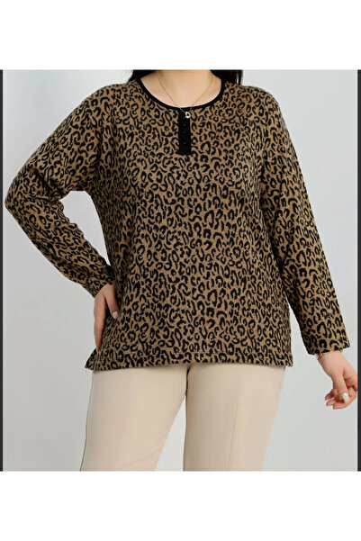 Tunicom Büyük beden jakar kumaş bluz