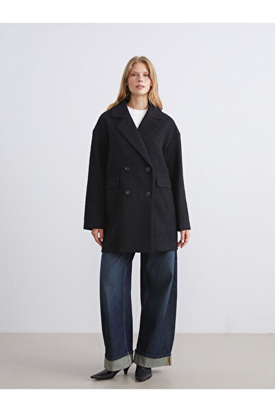 LC Waikiki İzr New Season K Double-Breasted Collar O Oversized Women's Cashmere Coat