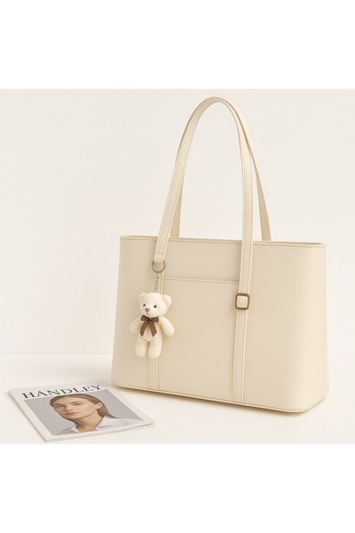 Handley حقيبة كتف ذات سعة كبيرة بتصميم دمية الدب اللطيفة