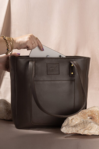 fubileather حقيبة كتف وكتف من الجلد الطبيعي متوسطة الحجم