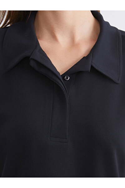 LC Waikiki Γυναικείο μπλουζάκι Soulife μαύρο με λαιμόκοψη πόλο