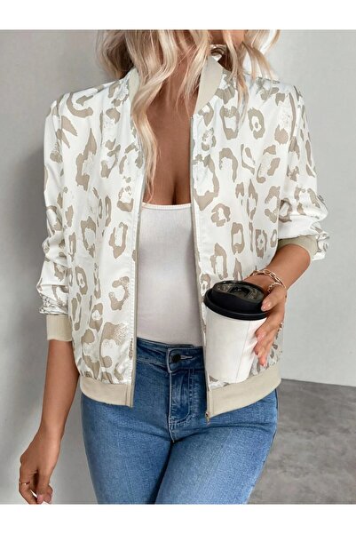 Viyamo Kadın Uzun Kollu önden Fermuarlı Modal Ceket