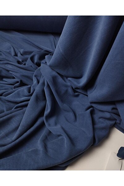 Kumaş Parça قماش جيرسي رفيع باللون الأزرق الداكن عرض: 155