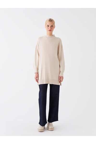 LC Waikiki Γυναικείο πλεκτό μισό ζιβάγκο μονό μανίκι Oversize