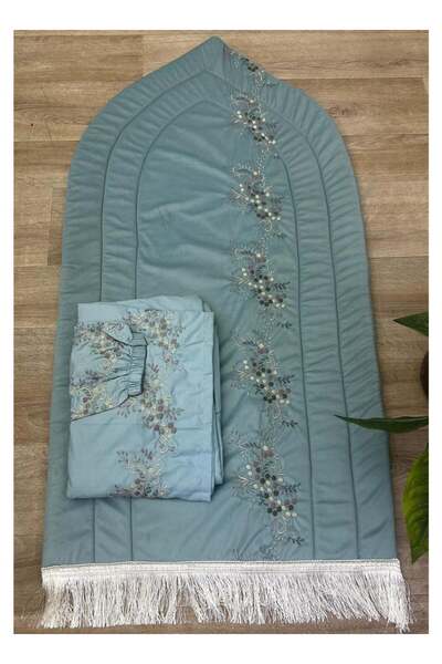 smart home Padded Prayer Rug Set with Embroidered Prayer Gown