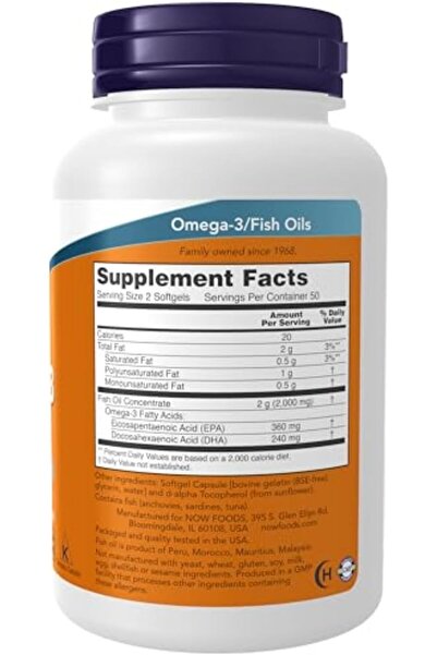 Now Supplements, Omega-3, Molecularly Distilled, 100 Softgels