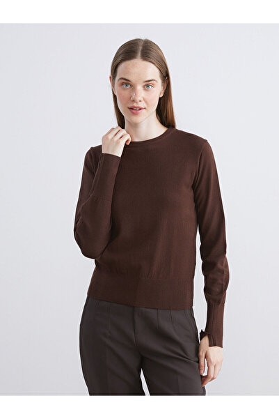 LC Waikiki Pulover de damă LCW Vision maro cu decolteu triplu