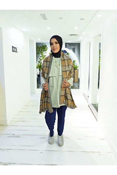 Nöşre Design Double Sided Plaid Pattern Shoulder Shawl Scarf