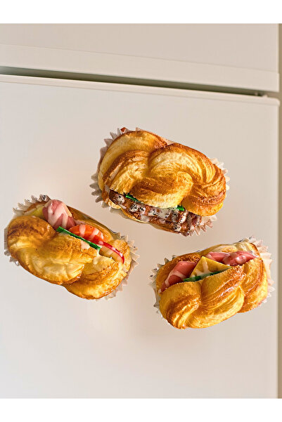Home Gerçekçi Yapay Sandviç Tasarım Magnet (10cm) 2 ADET