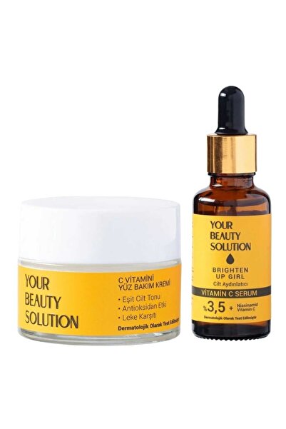 Your Beauty Solution Vitamin-C Cilt Bakım Seti – Yüz Kremi 50ml + Serum 30ml