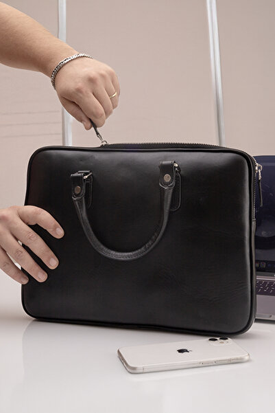 fubileather Genuine Leather Laptop Briefcase - MacBook - Business