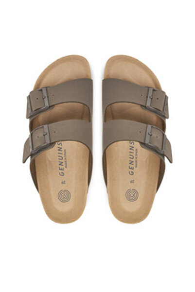 Genuins Γυναικείες σαγιονάρες καφέ GENUINS-G104361 STONE