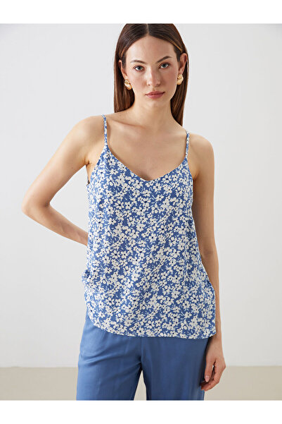 LC Waikiki Peak New Season V-Neck Floral Suspender Blouse