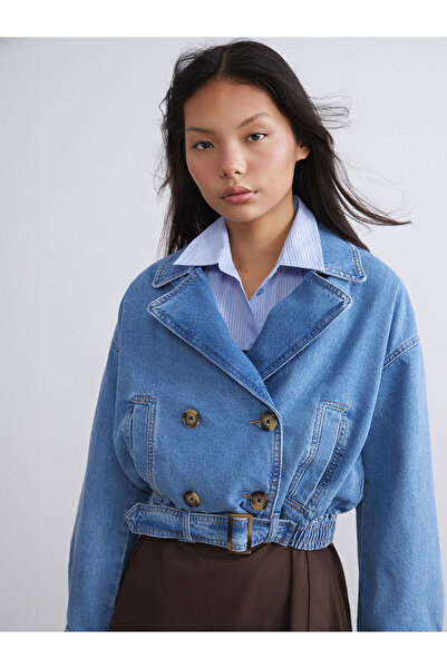 LC Waikiki Vizyon New Season Oversize Women's Jean Jacket