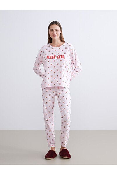 LC Waikiki Peak New Season Crew Neck Patterned Women's Pajama Set