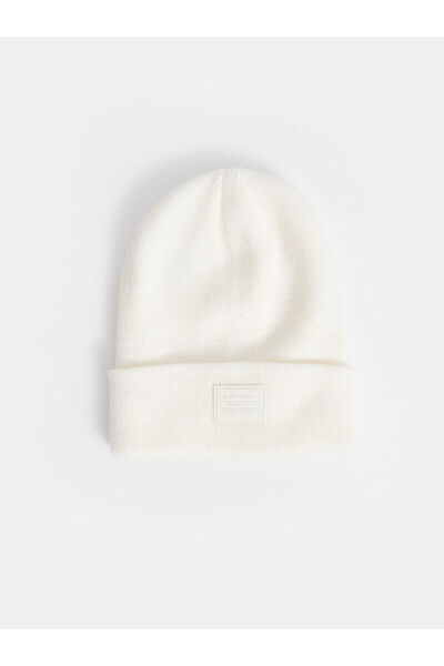 LC Waikiki LCW ACCESSORIES Ekru Yazı Baskılı Kadın Bere