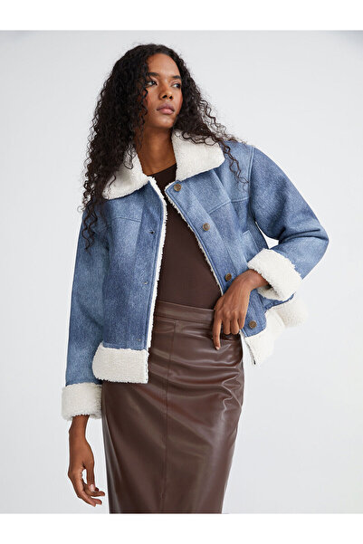 LC Waikiki Vizyon New Season Shirt Collar Women's Suede Coat