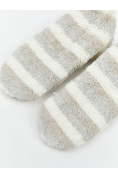 LC Waikiki Peak New Season Bow Detailed Striped Women's Home Socks