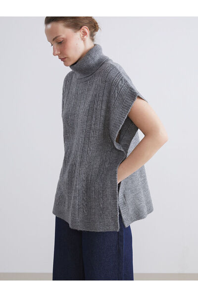 LC Waikiki Vizyon Yeni Sezon Balıkçı Yaka Ajurlu Kadın Triko Süveter