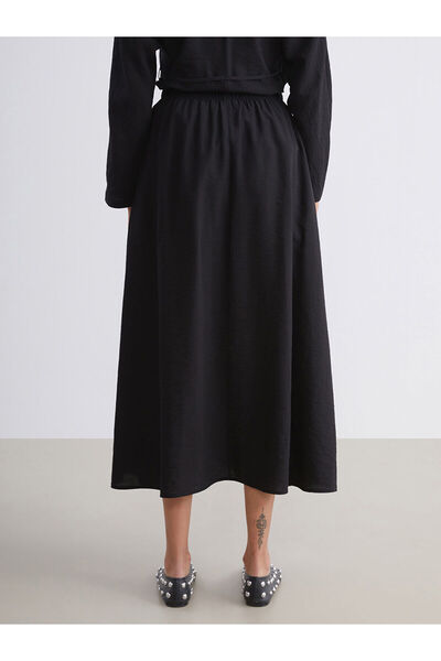 LC Waikiki Soulife Siyah Beli Lastikli Dokulu Etek