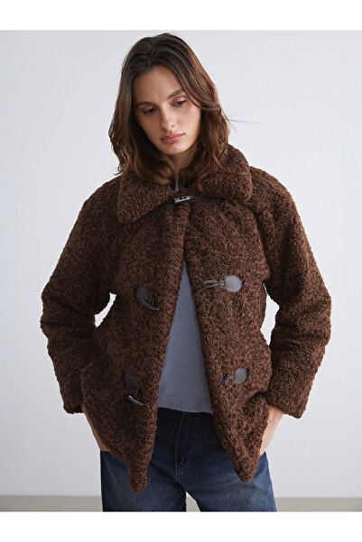 LC Waikiki Peak New Season Shirt Collar Women's Plush Coat