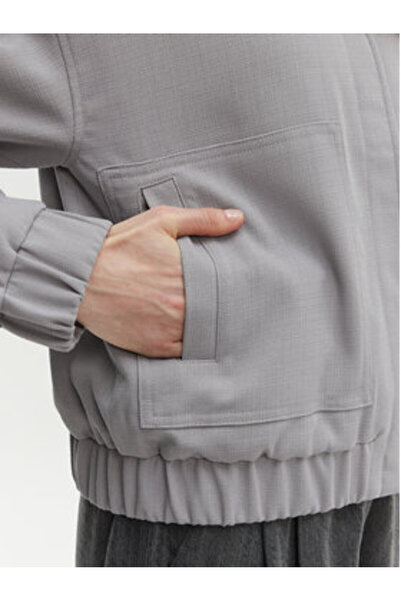 PIECES Γυναικείο μπουφάν bomber γκρι PIECES-17150150 ULTIMATE GREY