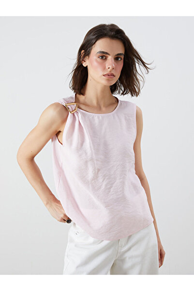 LC Waikiki Peak New Season Crew Neck Drawstring Modal Blend Blouse