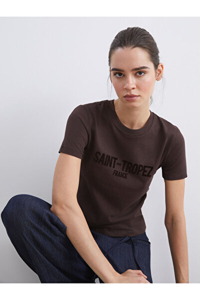 LC Waikiki Tricou pentru damă, cu guler rotund brodat