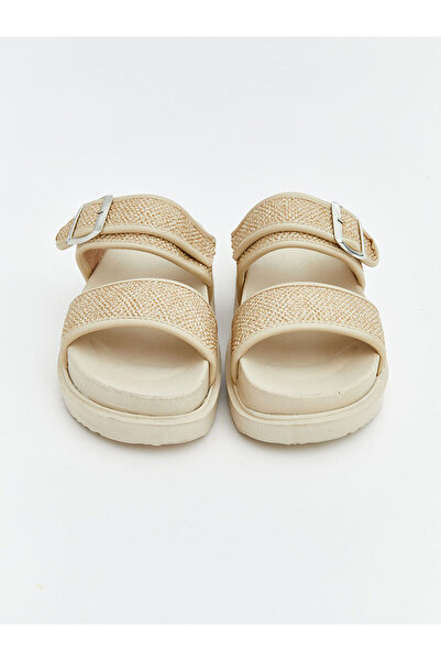 LC Waikiki Beige Double Striped Women's Slippers