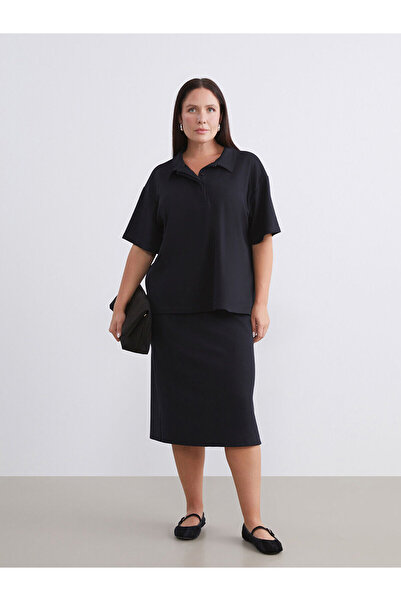 LC Waikiki Plus Size Polo Neck Women's T-Shirt