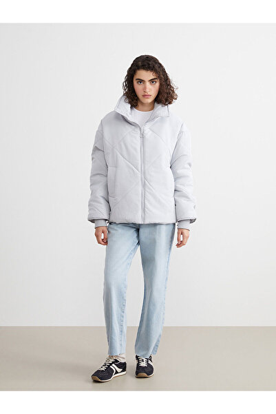 LC Waikiki Peak New Season Stand Collar Quilted Oversize Women's Puffer Jacket