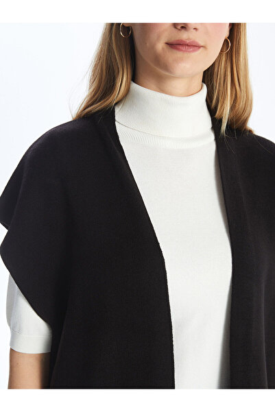 LC Waikiki Şal Yaka Düz Kısa Kollu Oversize Kadın Triko Hırka