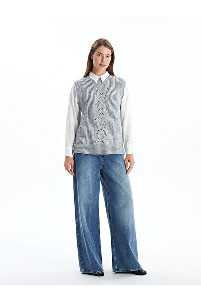 LC Waikiki Crew Neck Openwork Women's Knitwear Sweater