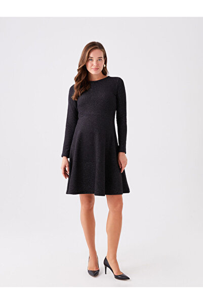 LC Waikiki Crew Neck Shiny Look Maternity Dress