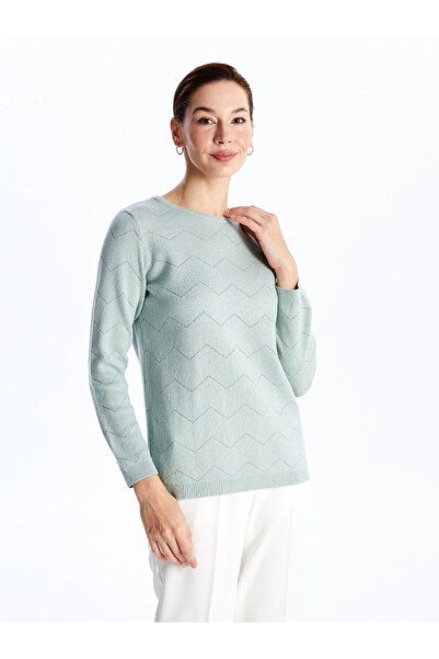 LC Waikiki Crew Neck Patterned Women's Knitwear Sweater