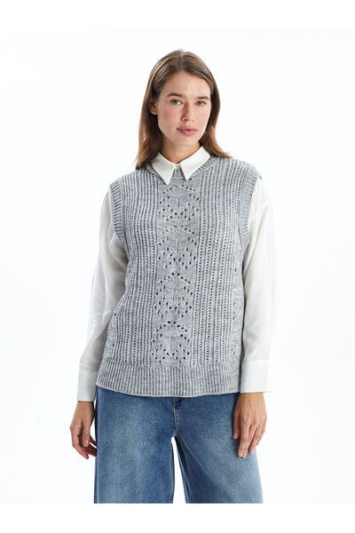 LC Waikiki Crew Neck Openwork Women's Knitwear Sweater