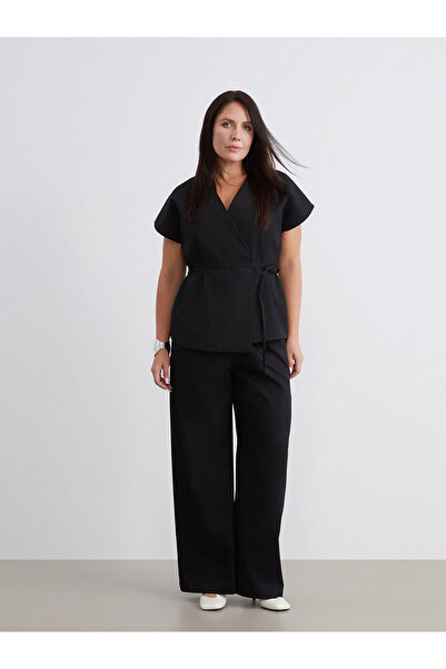 LC Waikiki Vizyon New Season Plus Size Loose Fit Women's Pleated Trousers