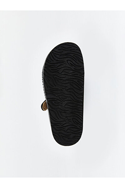 LC Waikiki Black Double Striped Velcro Men's Slippers