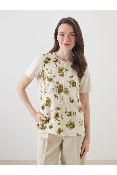 LC Waikiki Μπλούζα με λουλούδια Crew Neck